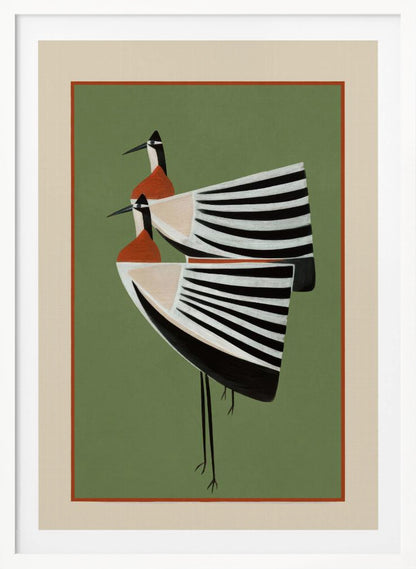 Striped Bird Pair - Poster / Art Print