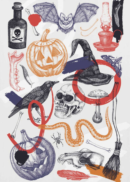 Halloween Collage Art - Poster / Art Print