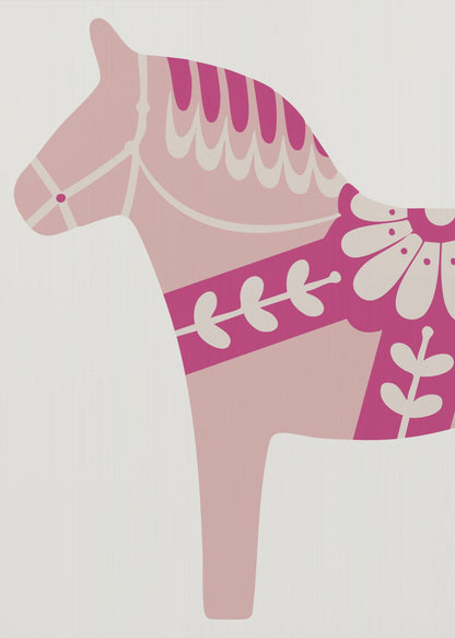 Rosa Dalahäst - Poster / Art Print