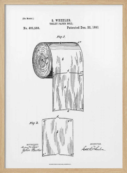 Toilet Paper Roll Patent 1891 - Poster / Art Print