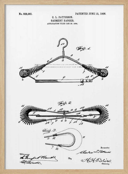 Garment Hanger Patent 1906 - Poster / Art Print