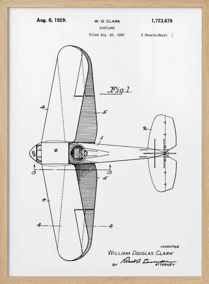 Airplane Patent 1929 - Poster / Art Print