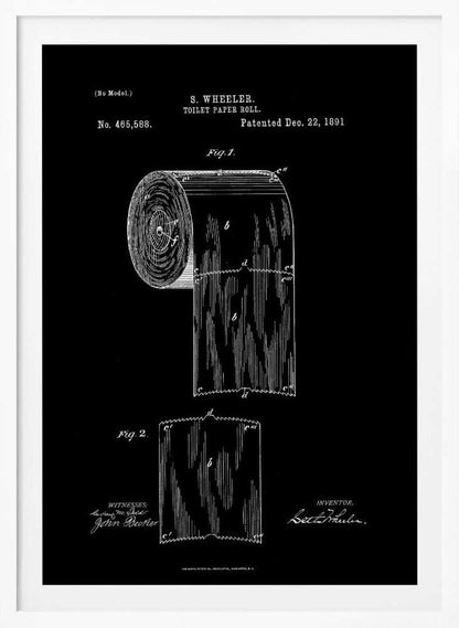 Toilet Paper Roll Patent 1891 - Poster / Art Print