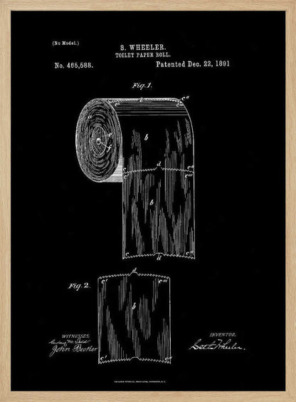 Toilet Paper Roll Patent 1891 - Poster / Art Print