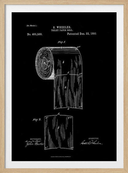 Toilet Paper Roll Patent 1891 - Poster / Art Print