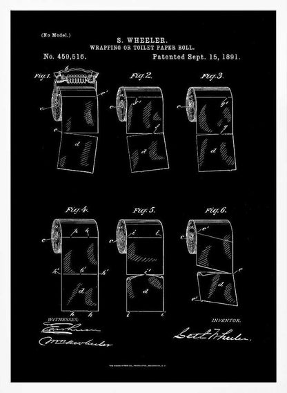 Toilet Paper Roll 2 Patent 1891 - Poster / Art Print