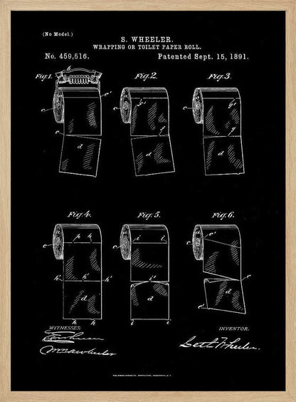 Toilet Paper Roll 2 Patent 1891 - Poster / Art Print