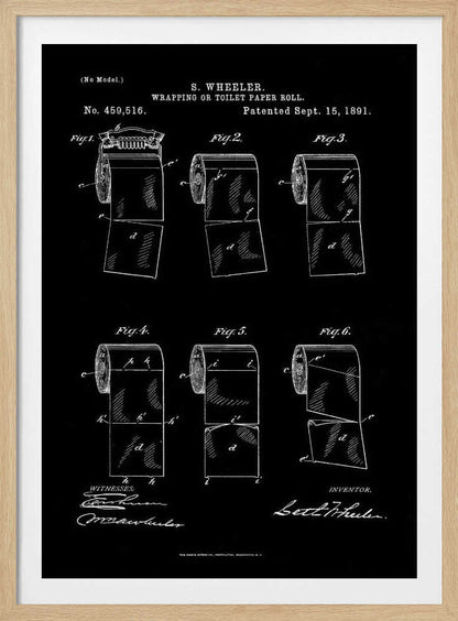 Toilet Paper Roll 2 Patent 1891 - Poster / Art Print