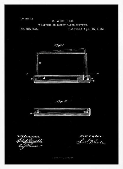 Toilet Paper Fixture Patent 1884 - Poster / Art Print