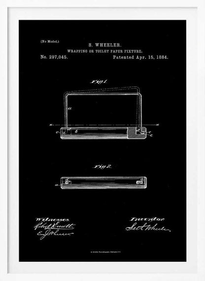 Toilet Paper Fixture Patent 1884 - Poster / Art Print