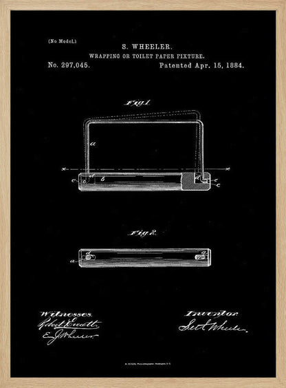 Toilet Paper Fixture Patent 1884 - Poster / Art Print