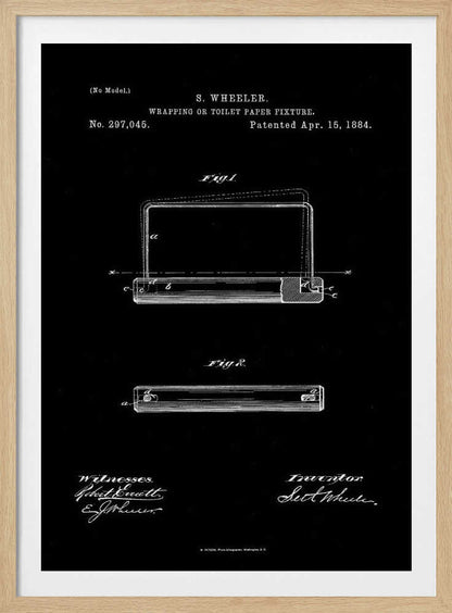 Toilet Paper Fixture Patent 1884 - Poster / Art Print