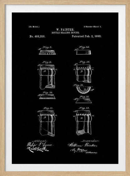 Bottle Sealing Device Patent 1892 - Poster / Art Print