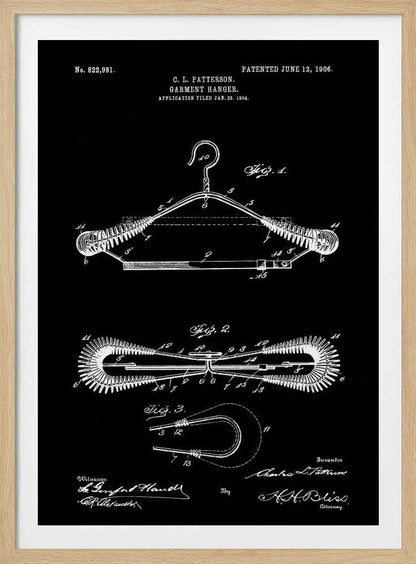 Garment Hanger Patent 1906 - Poster / Art Print