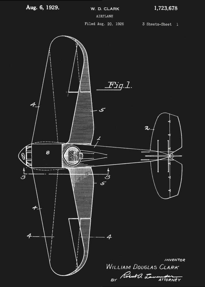 Airplane Patent 1929 - Poster / Art Print
