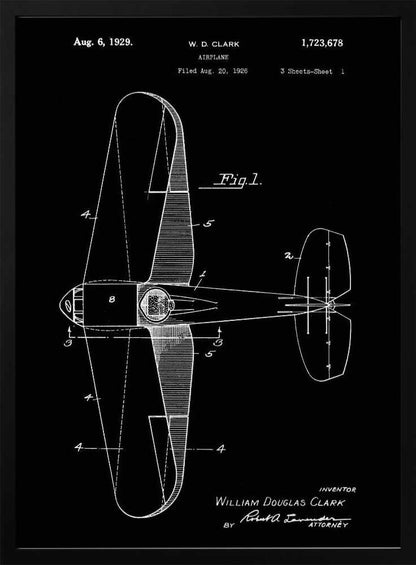 Airplane Patent 1929 - Poster / Art Print