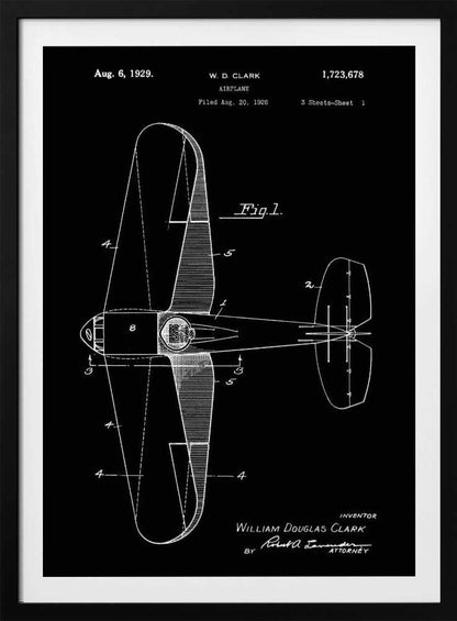 Airplane Patent 1929 - Poster / Art Print