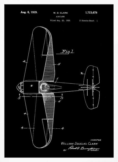 Airplane Patent 1929 - Poster / Art Print