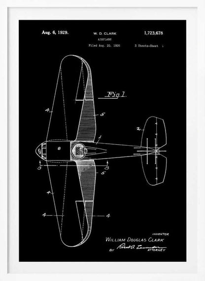 Airplane Patent 1929 - Poster / Art Print
