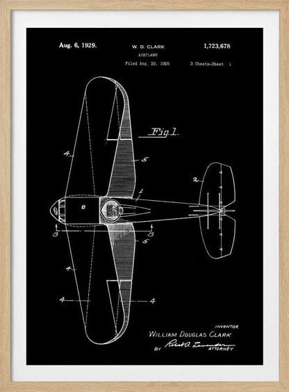 Airplane Patent 1929 - Poster / Art Print