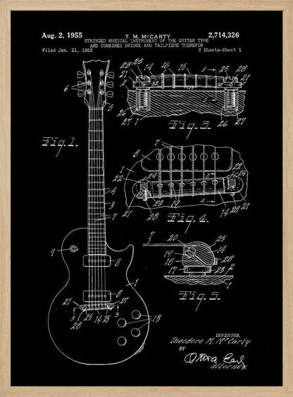 Electric Guitar Patent 1955 - Poster / Art Print