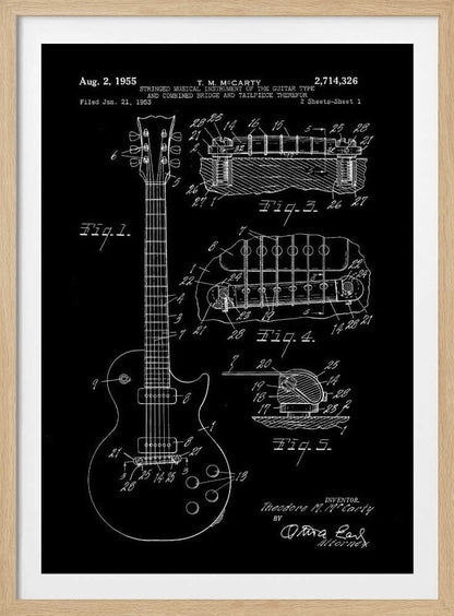 Electric Guitar Patent 1955 - Poster / Art Print