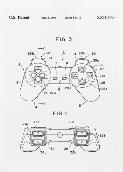 Controller Unit Patent 1996 - Poster / Art Print