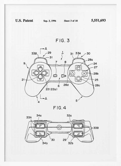 Controller Unit Patent 1996 - Poster / Art Print