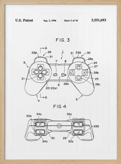 Controller Unit Patent 1996 - Poster / Art Print