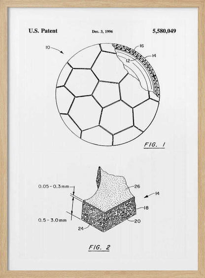 Soccer Ball Patent 1996 - Poster / Art Print