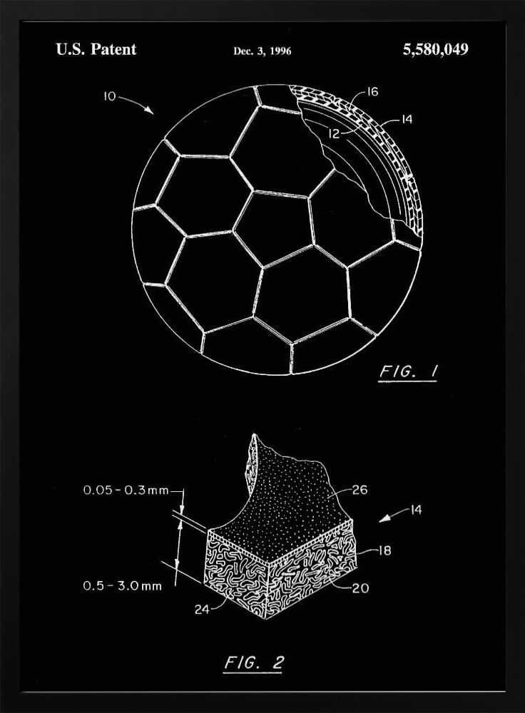 Soccer Ball Patent 1996 - Poster / Art Print