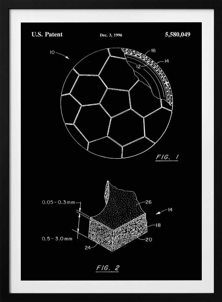Soccer Ball Patent 1996 - Poster / Art Print