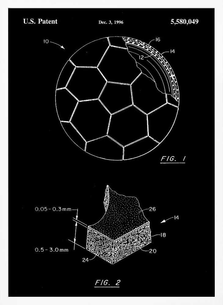 Soccer Ball Patent 1996 - Poster / Art Print
