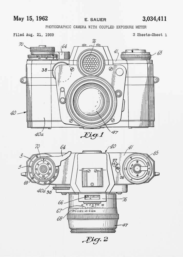 Camera Patent 1962 - Poster / Art Print