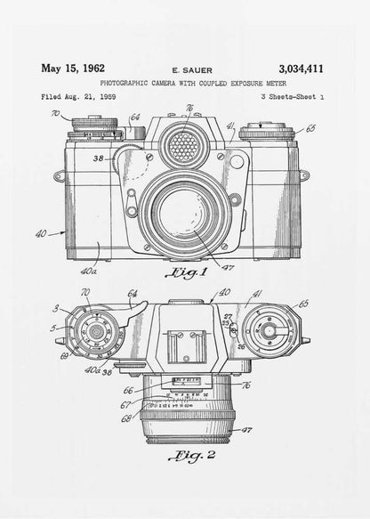 Camera Patent 1962 - Poster / Art Print