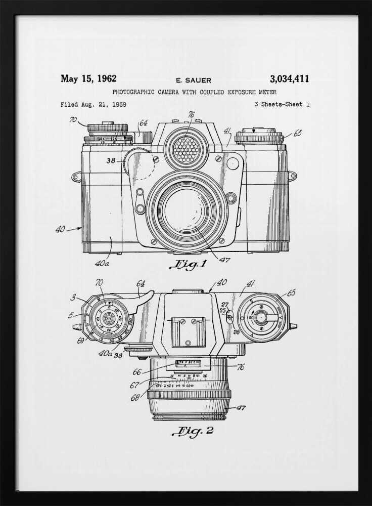 Camera Patent 1962 - Poster / Art Print