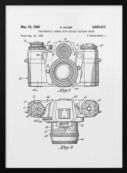 Camera Patent 1962 - Poster / Art Print