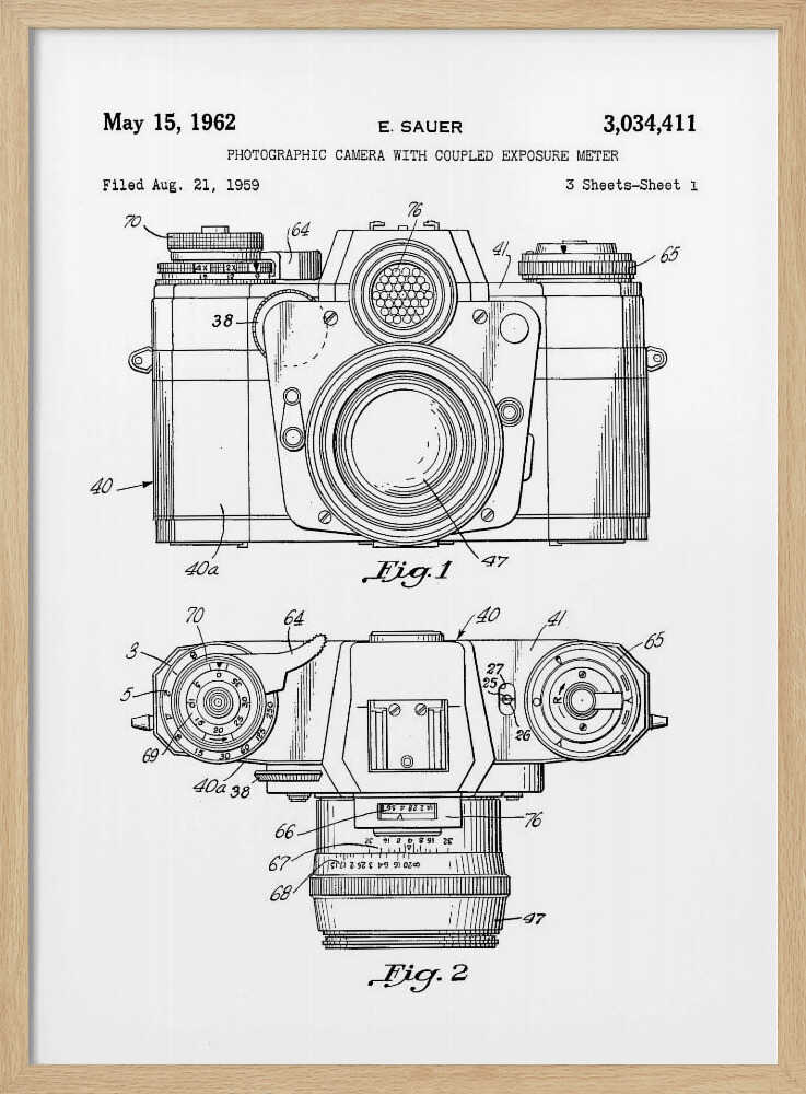 Camera Patent 1962 - Poster / Art Print