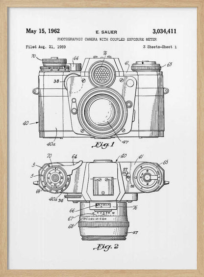 Camera Patent 1962 - Poster / Art Print