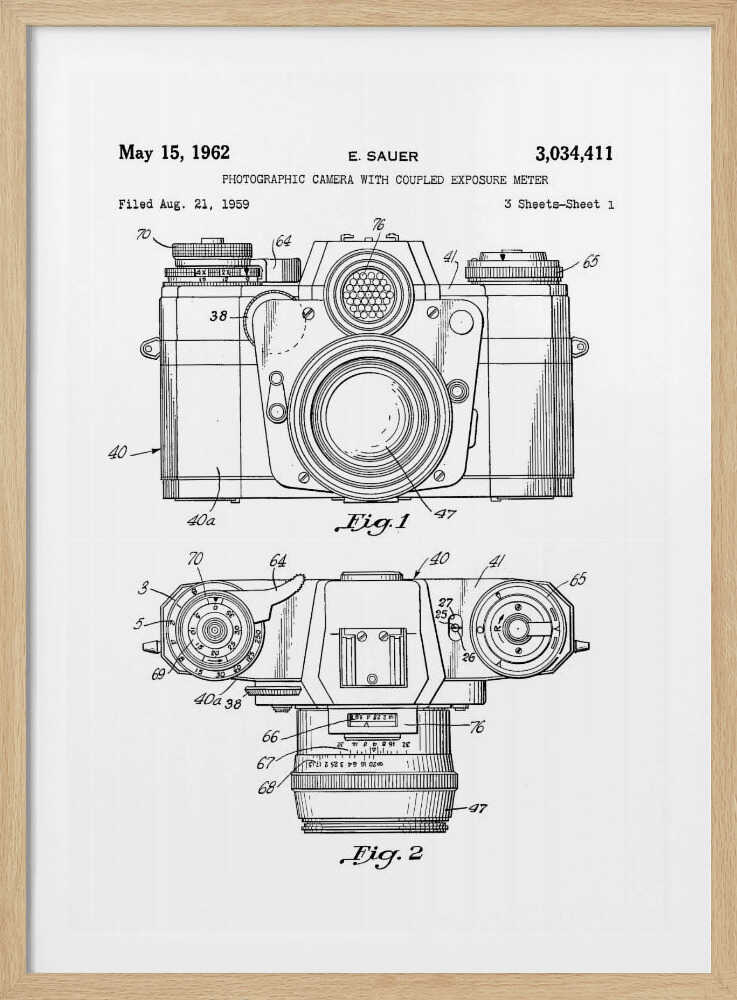 Camera Patent 1962 - Poster / Art Print