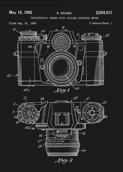 Camera Patent 1962 - Poster / Art Print