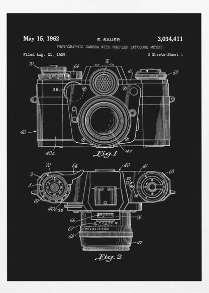 Camera Patent 1962 - Poster / Art Print