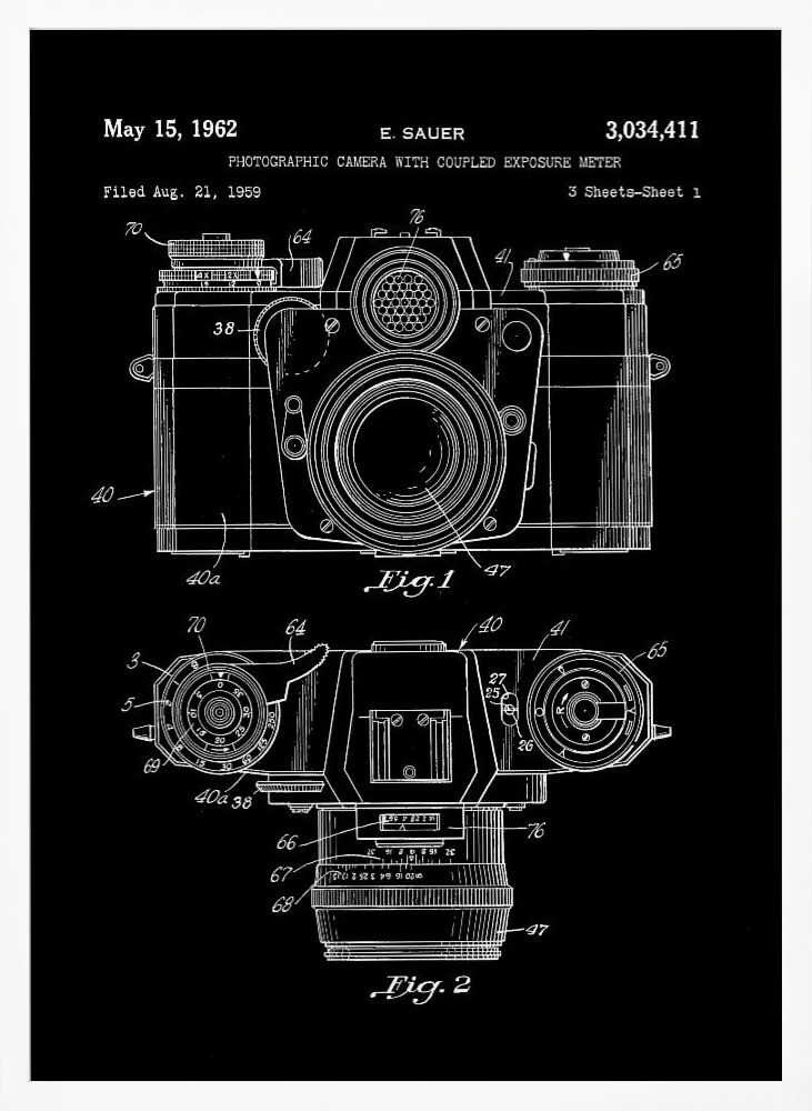 Camera Patent 1962 - Poster / Art Print