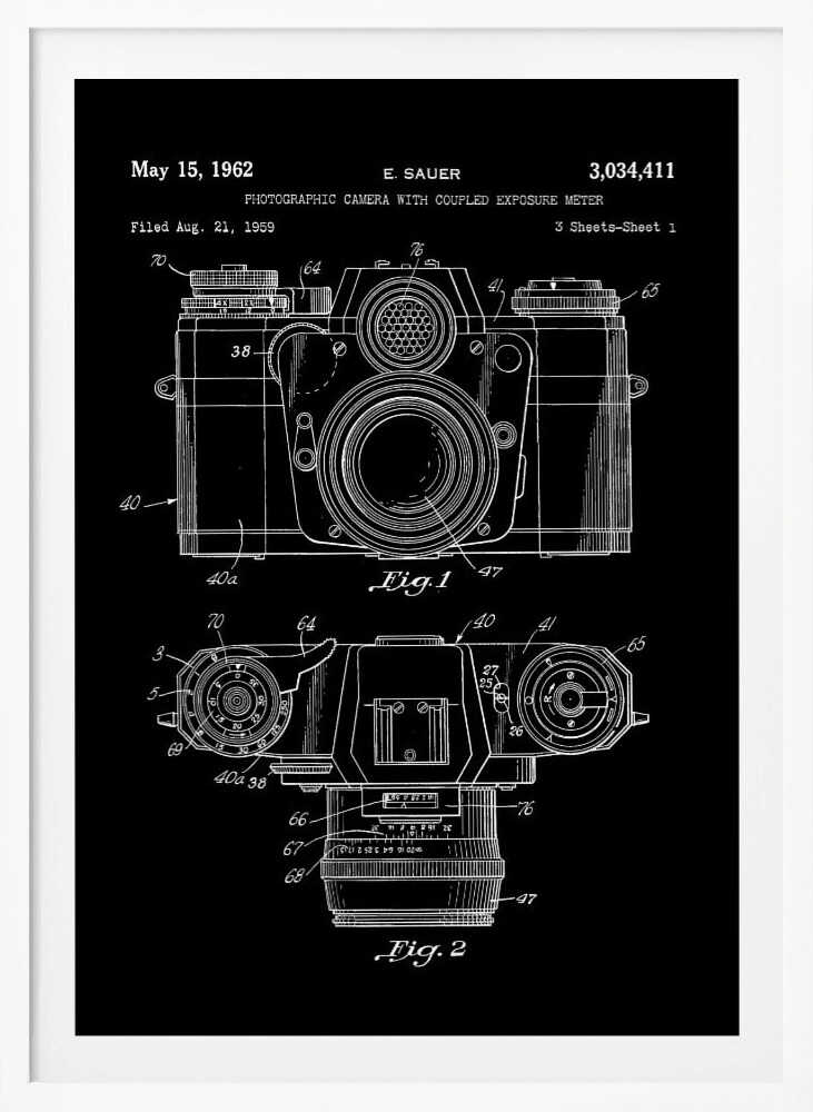 Camera Patent 1962 - Poster / Art Print