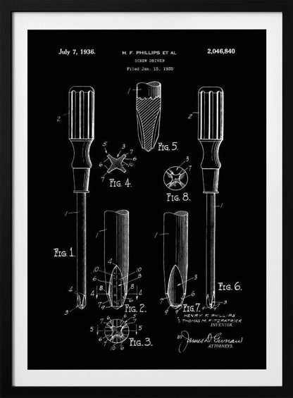 Screw Driver Patent 1935 - Poster / Art Print