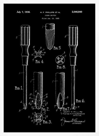Screw Driver Patent 1935 - Poster / Art Print