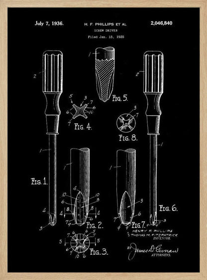 Screw Driver Patent 1935 - Poster / Art Print