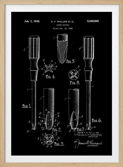 Screw Driver Patent 1935 - Poster / Art Print