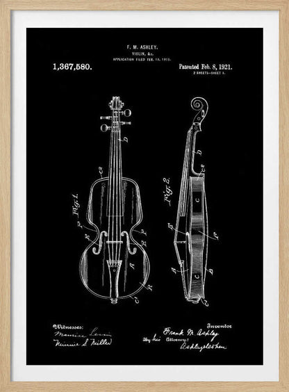 Violin Patent 1921 - Poster / Art Print