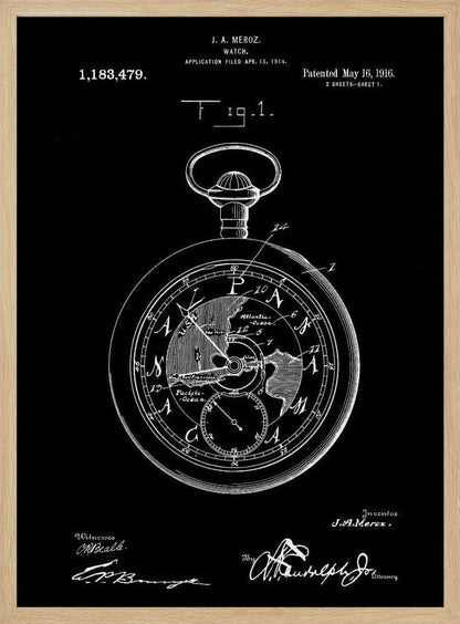 Watch Patent 1916 - Poster / Art Print